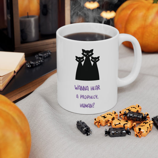 "Feline Prophecy" Black Cat Mug - Witchy Halloween Gift