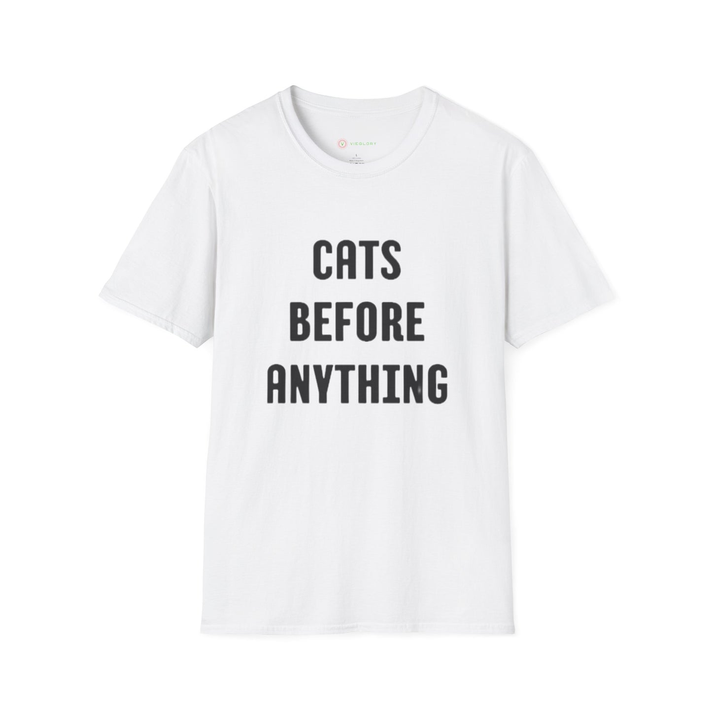 "Cats Before Anything" Premium Soft Tee | Funny Cat Shirt for Women & Men | Ultimate Cat Lover's Purr-fect Gift