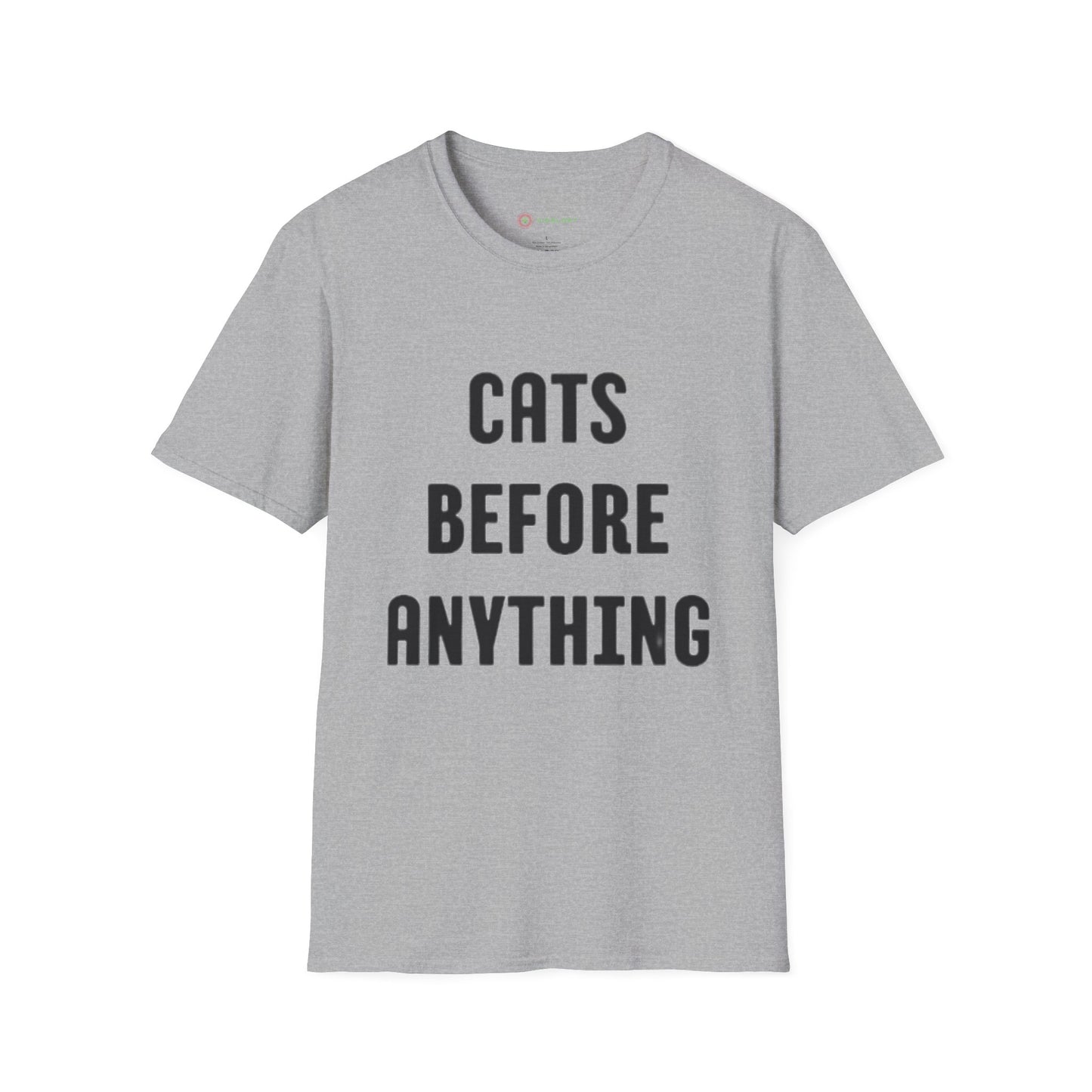 "Cats Before Anything" Premium Soft Tee | Funny Cat Shirt for Women & Men | Ultimate Cat Lover's Purr-fect Gift