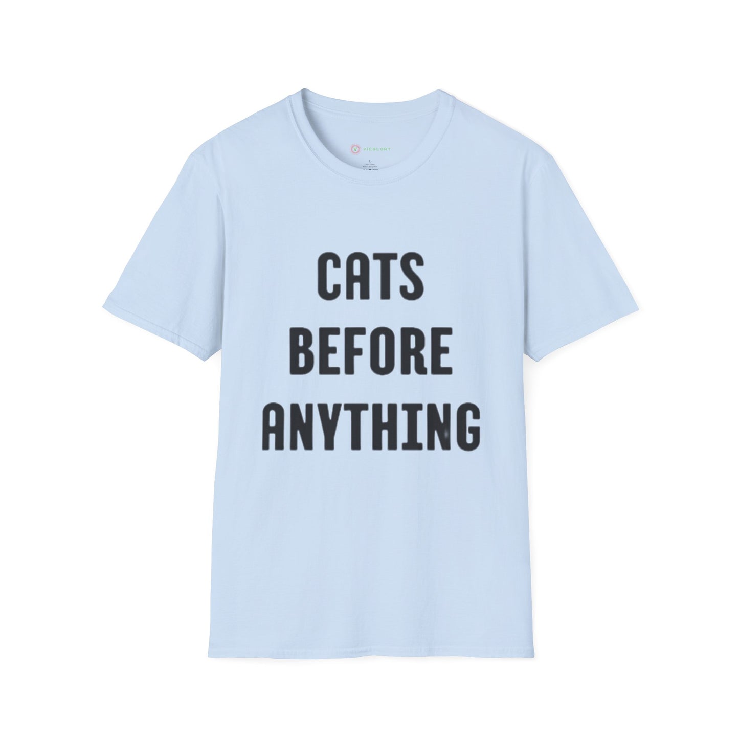 "Cats Before Anything" Premium Soft Tee | Funny Cat Shirt for Women & Men | Ultimate Cat Lover's Purr-fect Gift