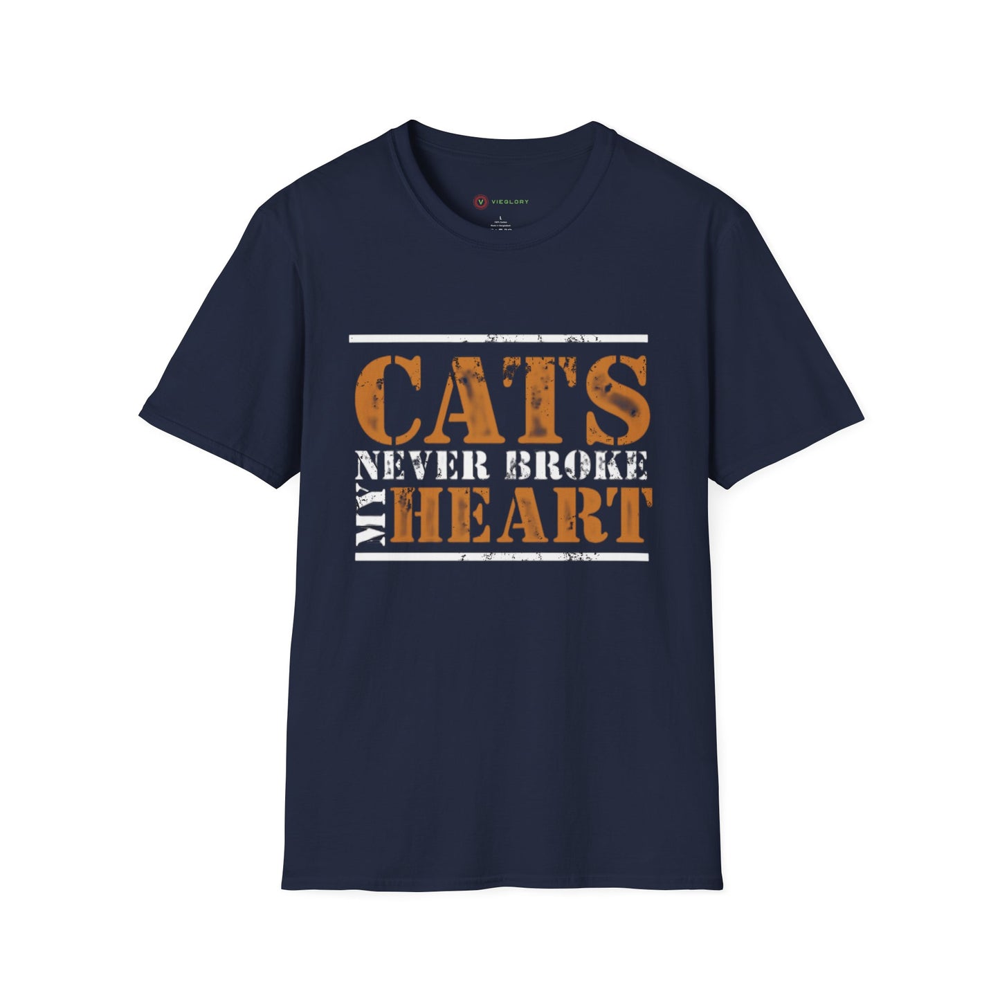 "Cats Never Broke My Heart" Premium Soft Tee | Ultimate Cat Lover Gift | Funny Feline Fashion