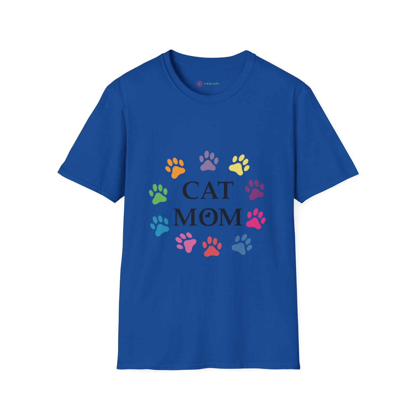 Paws-itively Purr-fect! 🐾 "Cat Mom" Vibes Unisex Tee | Ultra-Soft Cotton & Colorful Paws