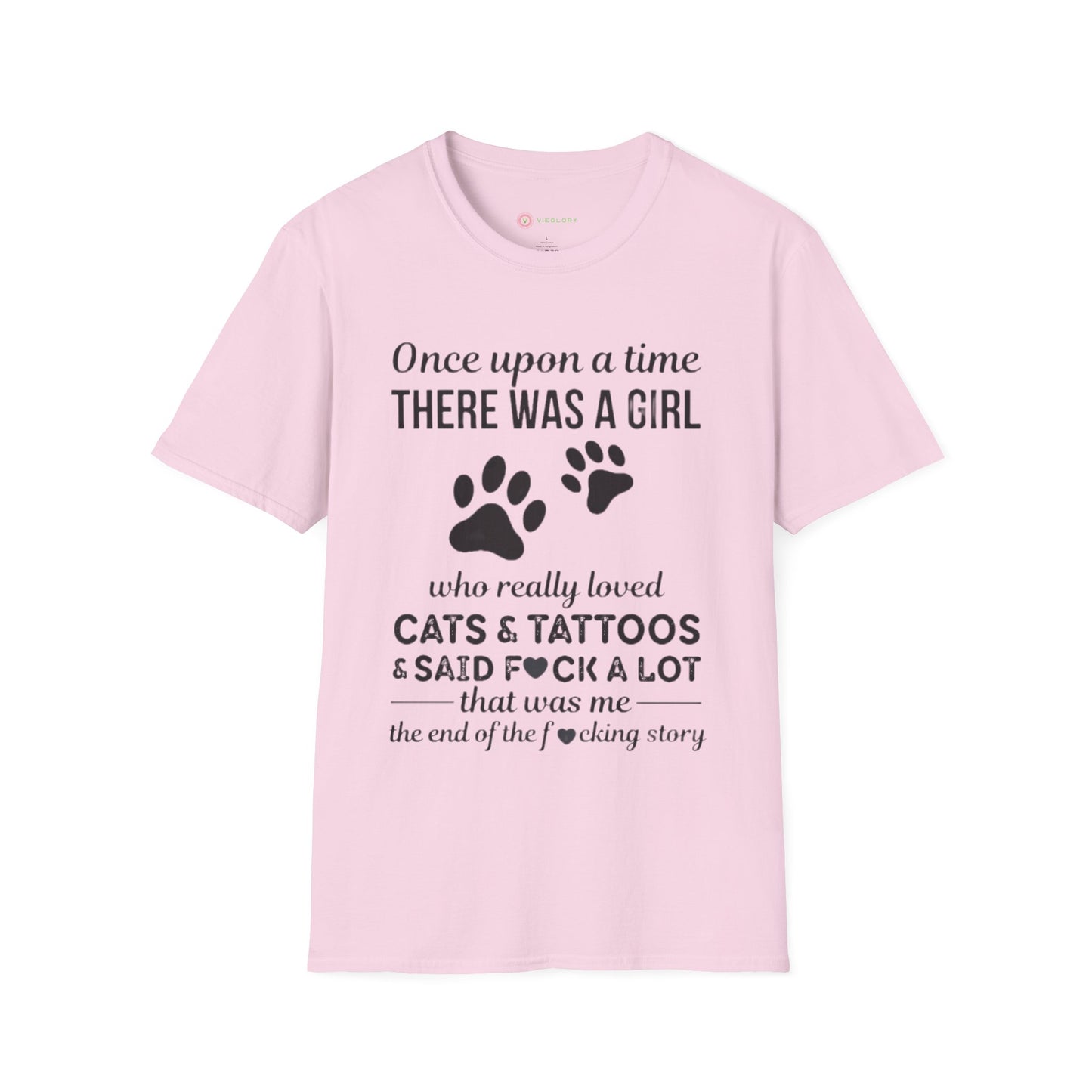 Once Upon a Time Cat Girl Tee 🖤 Funny Tattoo & Swear Lover Shirt