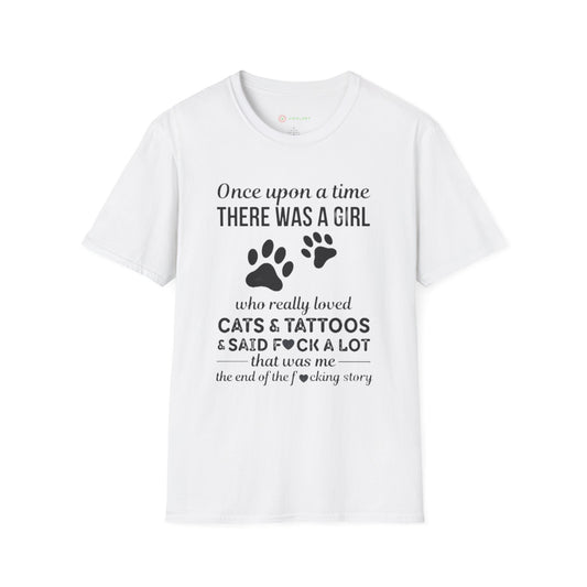Once Upon a Time Cat Girl Tee 🖤 Funny Tattoo & Swear Lover Shirt