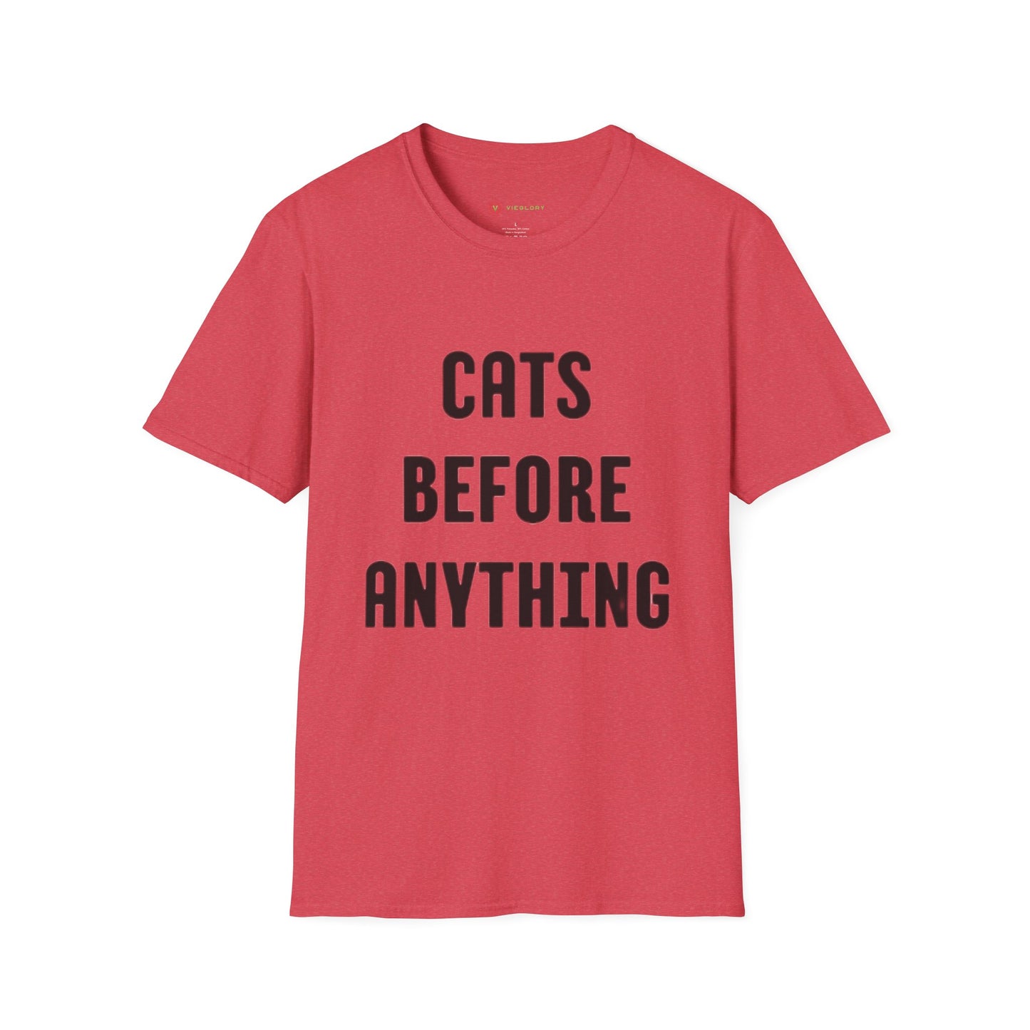 "Cats Before Anything" Premium Soft Tee | Funny Cat Shirt for Women & Men | Ultimate Cat Lover's Purr-fect Gift