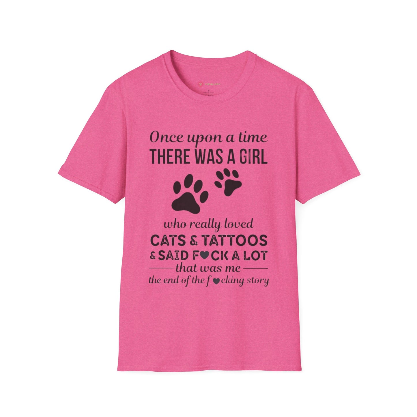 Once Upon a Time Cat Girl Tee 🖤 Funny Tattoo & Swear Lover Shirt