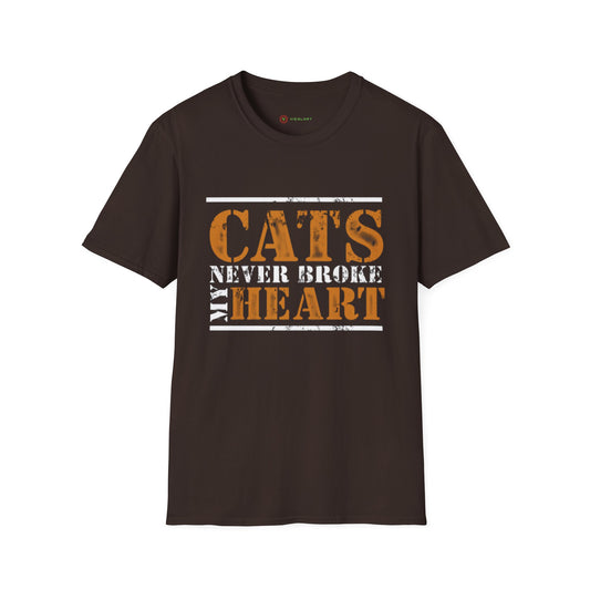 "Cats Never Broke My Heart" Premium Soft Tee | Ultimate Cat Lover Gift | Funny Feline Fashion