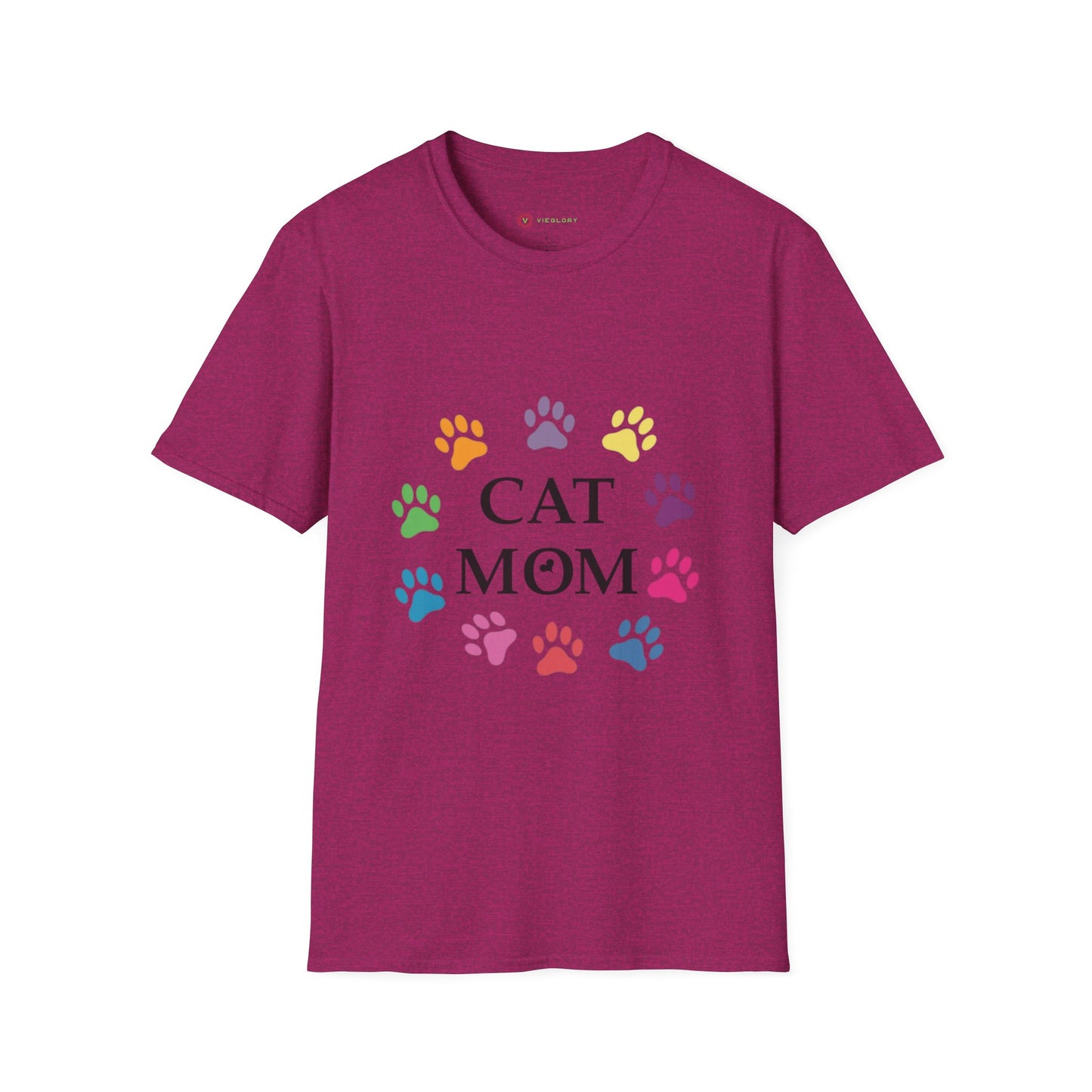 Paws-itively Purr-fect! 🐾 "Cat Mom" Vibes Unisex Tee | Ultra-Soft Cotton & Colorful Paws