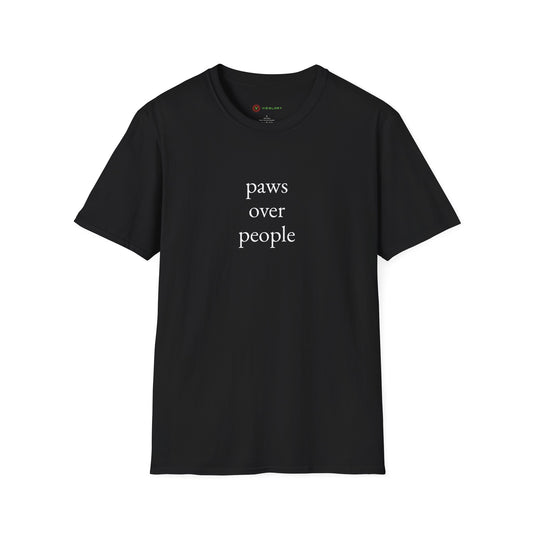 Unisex "Paws Over People" Cat T-Shirt - Soft Style, 100% Cotton, Pet Lover Gift