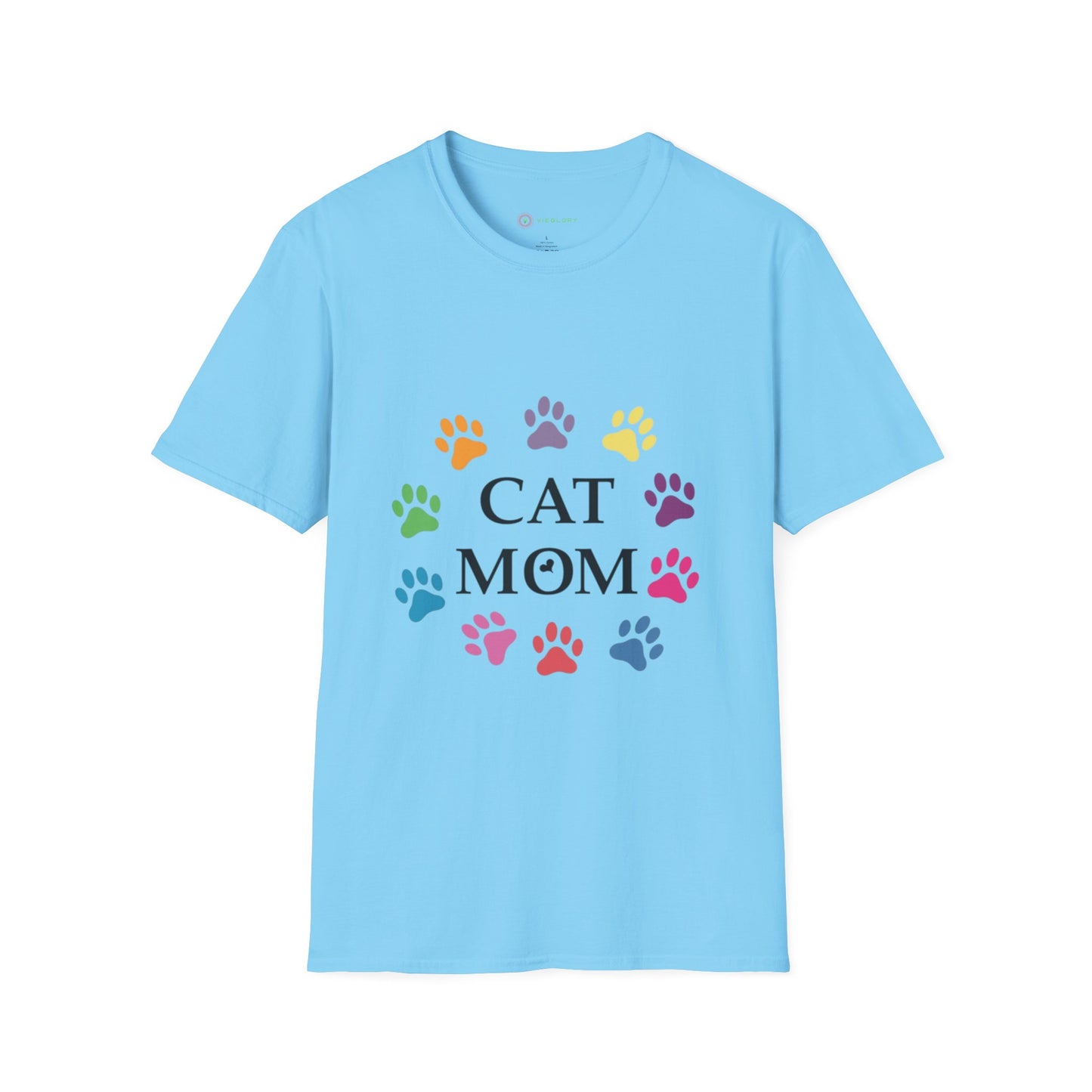 Paws-itively Purr-fect! 🐾 "Cat Mom" Vibes Unisex Tee | Ultra-Soft Cotton & Colorful Paws
