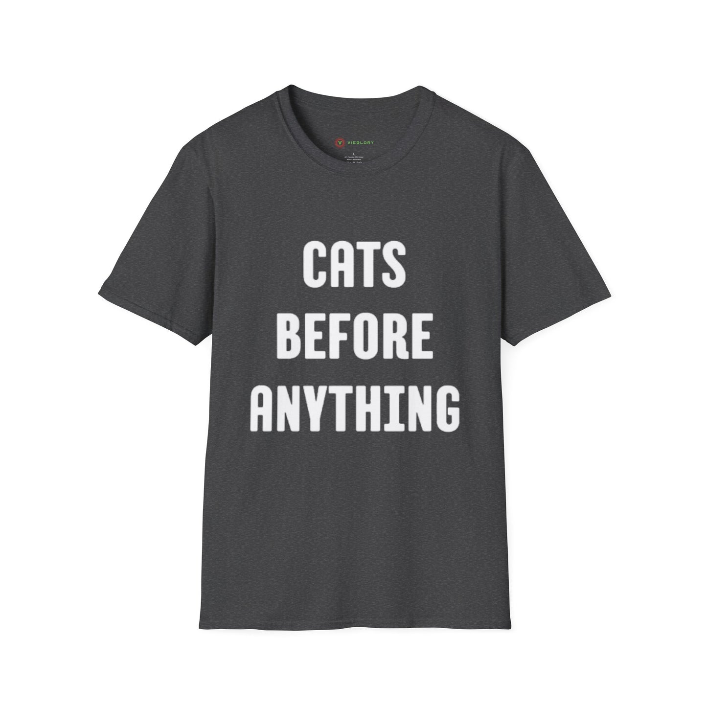 "Cats Before Anything" Premium Soft Tee | Funny Cat Shirt for Women & Men | Ultimate Cat Lover's Purr-fect Gift
