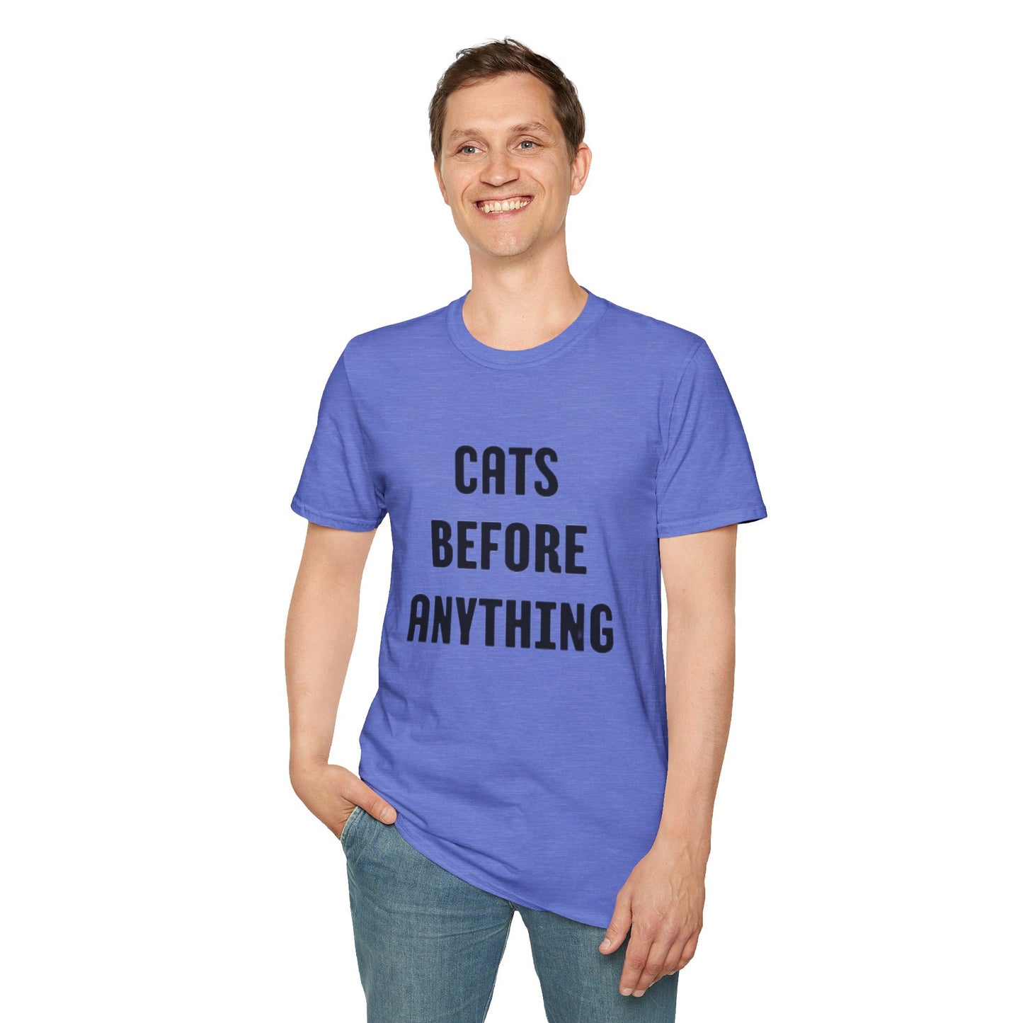 "Cats Before Anything" Premium Soft Tee | Funny Cat Shirt for Women & Men | Ultimate Cat Lover's Purr-fect Gift
