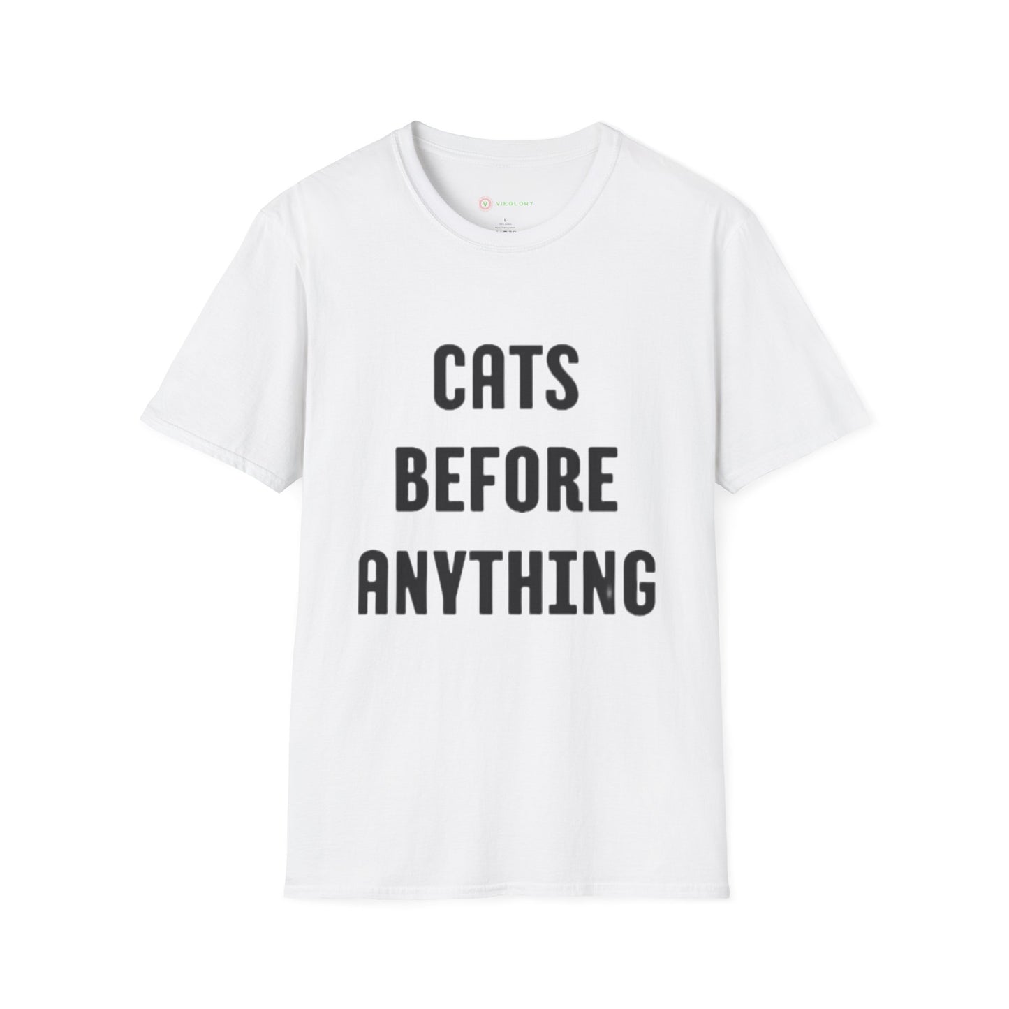 "Cats Before Anything" Premium Soft Tee | Funny Cat Shirt for Women & Men | Ultimate Cat Lover's Purr-fect Gift