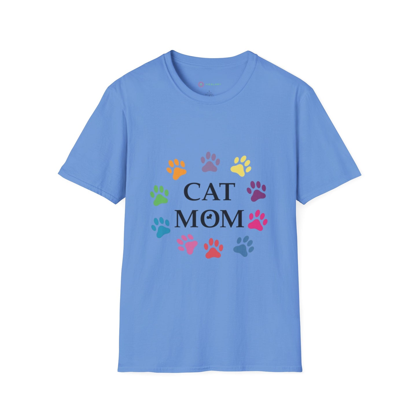 Paws-itively Purr-fect! 🐾 "Cat Mom" Vibes Unisex Tee | Ultra-Soft Cotton & Colorful Paws