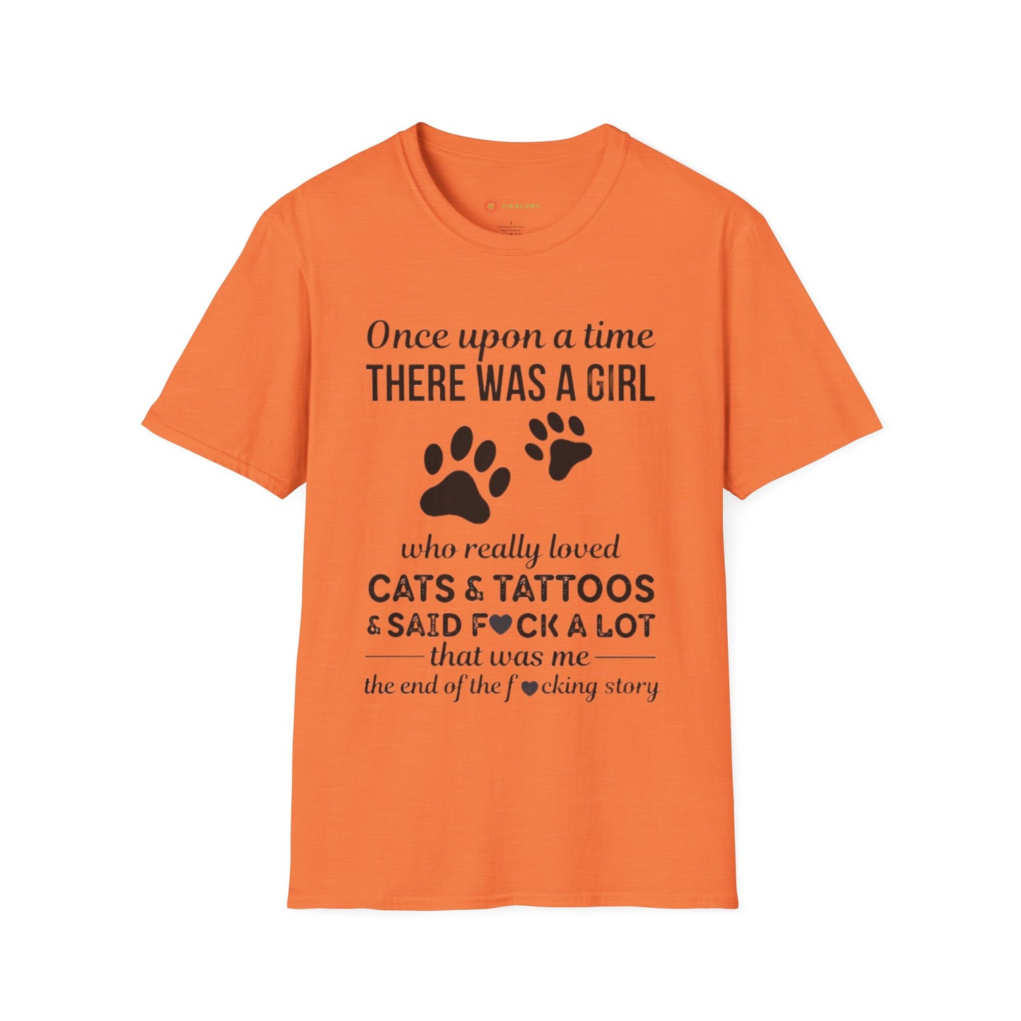 Once Upon a Time Cat Girl Tee 🖤 Funny Tattoo & Swear Lover Shirt