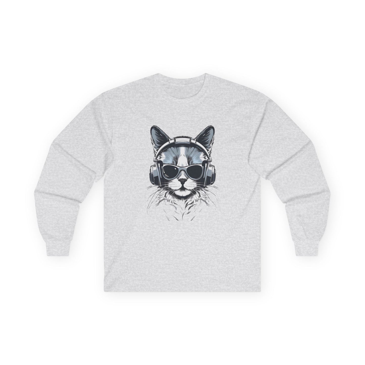 DJ Cat Long Sleeve Tee - Drop the Beat! 🎧😎
