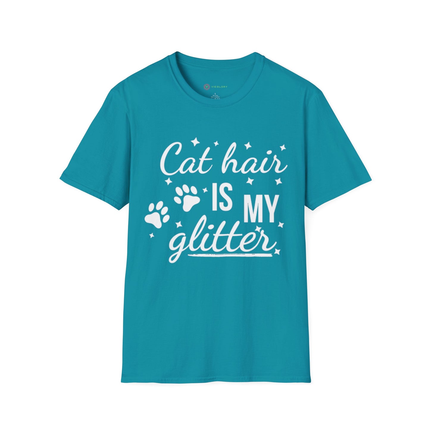 "Cat Hair Is My Glitter" Premium Tee | Ultra-Soft Unisex T-Shirt for Feline Fanatics | The Purr-fect Gift!