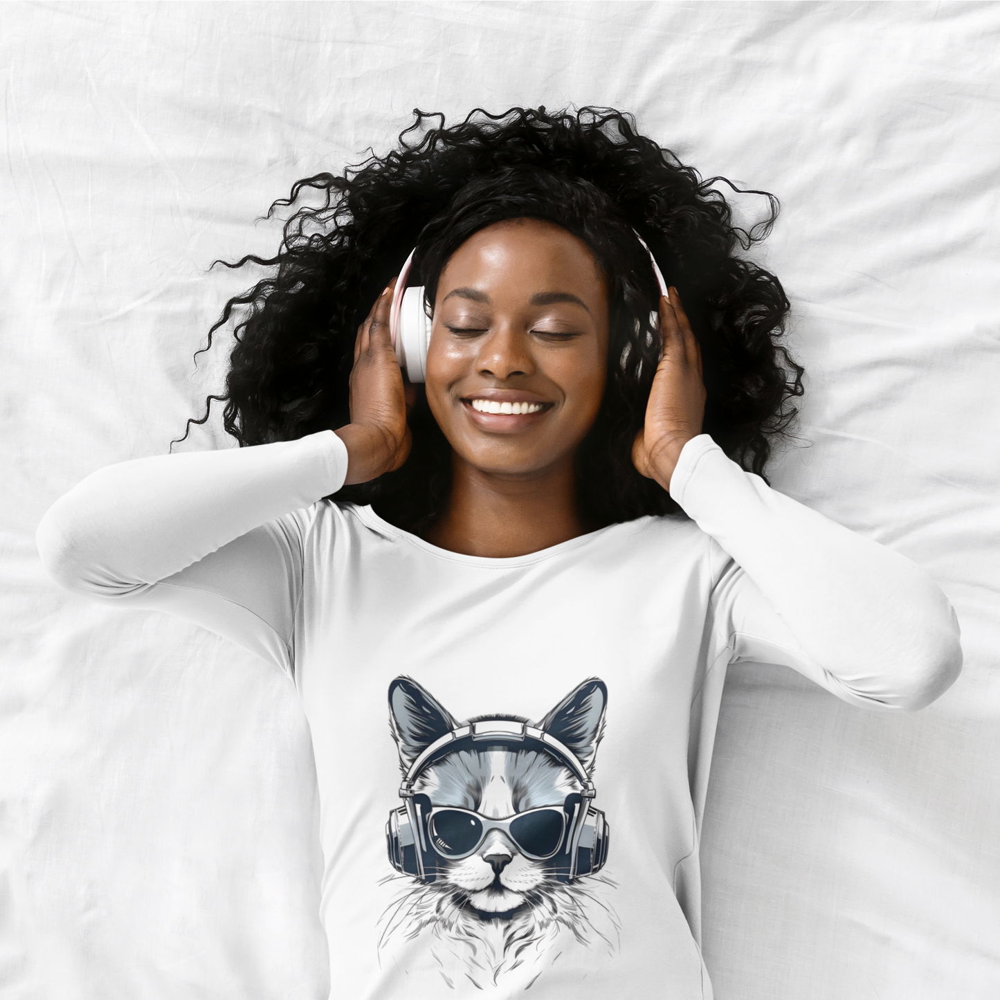 DJ Cat Long Sleeve Tee - Drop the Beat! 🎧😎