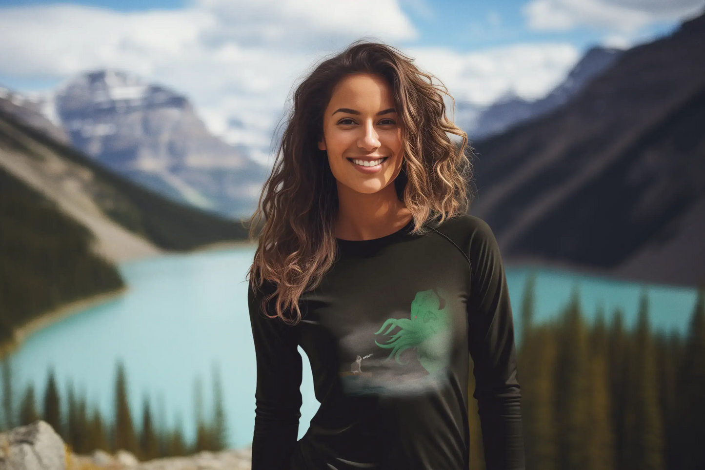 Captain Kitty Cthulhu Graphic Long Sleeve | Mythical Cat Shirt