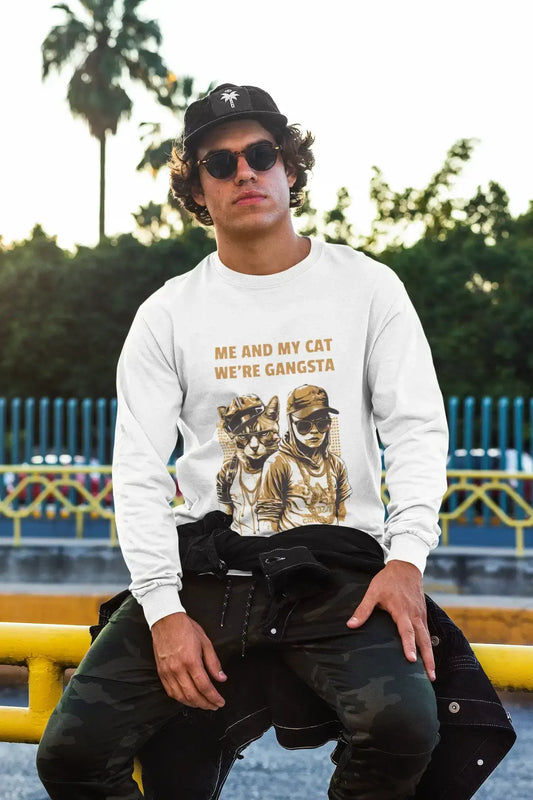 Urban Elegance: Sophisticated Feline Long Sleeve Shirt πΎ