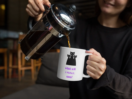 "Feline Prophecy" Black Cat Mug - Witchy Halloween Gift