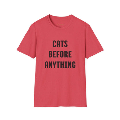 "Cats Before Anything" Premium Soft Tee | Funny Cat Shirt for Women & Men | Ultimate Cat Lover's Purr-fect Gift