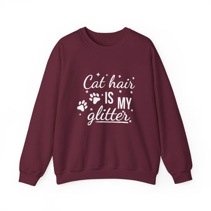 'Cat Hair is My Glitter' Sweatshirt - Durable Cat Lover Gift