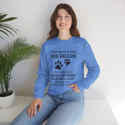 Cats, Tattoos & Cuss Words – Funny Cat Lover Sweatshirt
