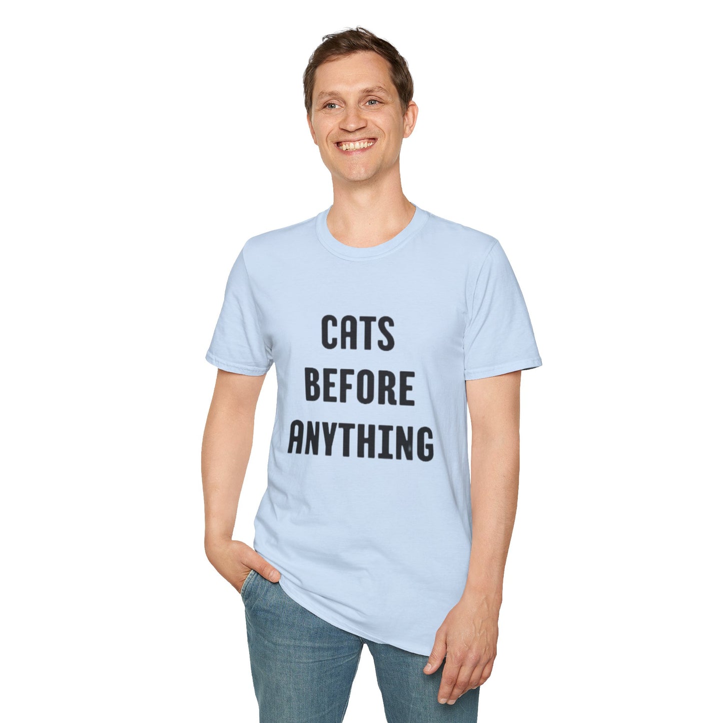 "Cats Before Anything" Premium Soft Tee | Funny Cat Shirt for Women & Men | Ultimate Cat Lover's Purr-fect Gift