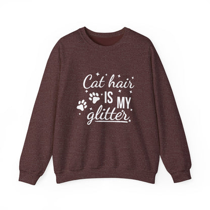 'Cat Hair is My Glitter' Sweatshirt - Durable Cat Lover Gift