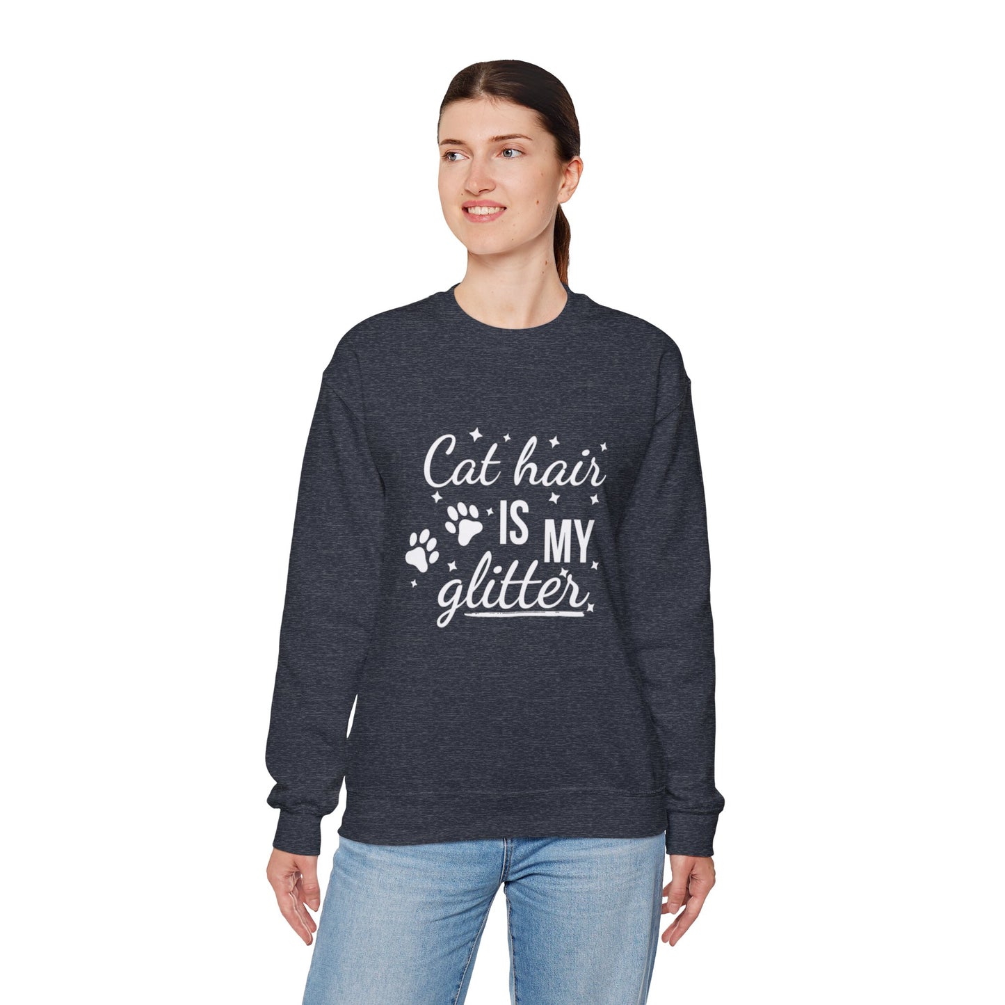 'Cat Hair is My Glitter' Sweatshirt - Durable Cat Lover Gift