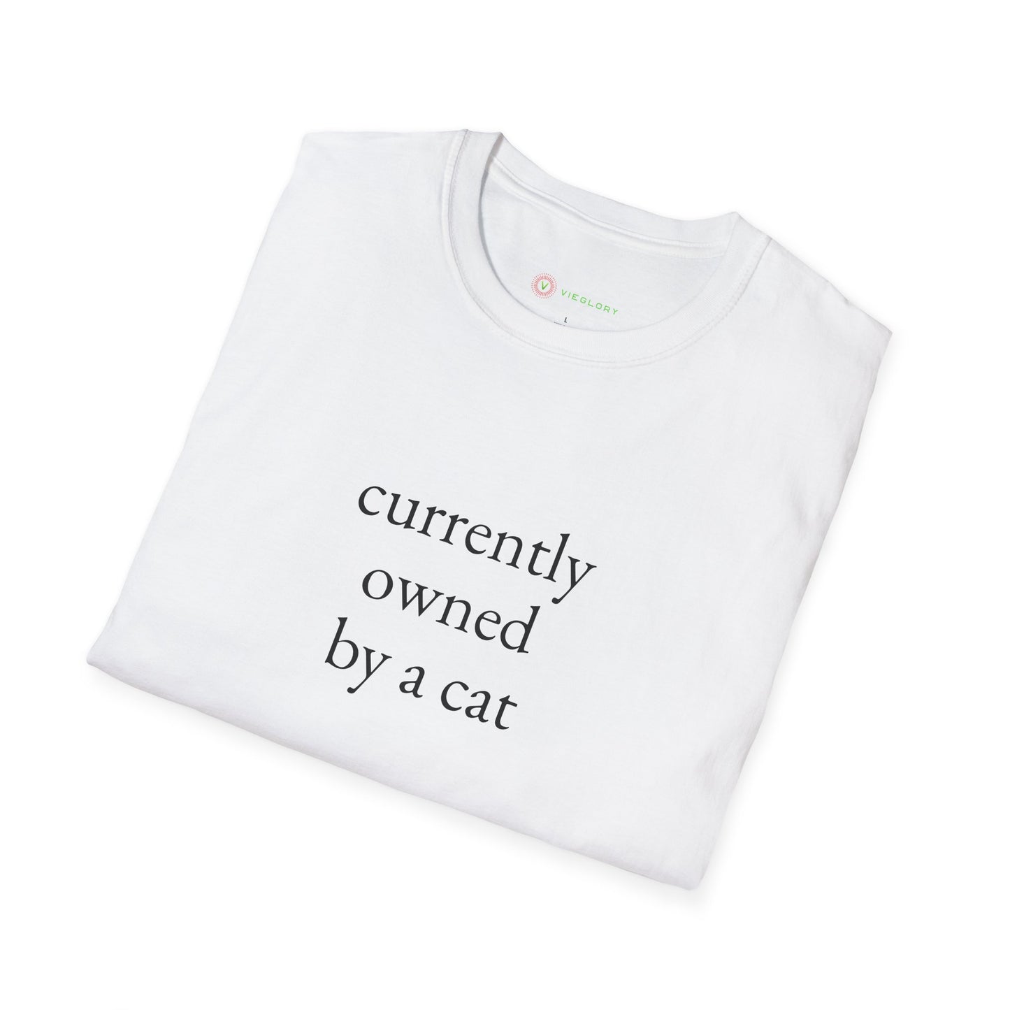 "Currently Owned By A Cat" T-Shirt - Hilarious & Softest Unisex Tee for Proud Pet Parents | Funny Feline Lover Gift