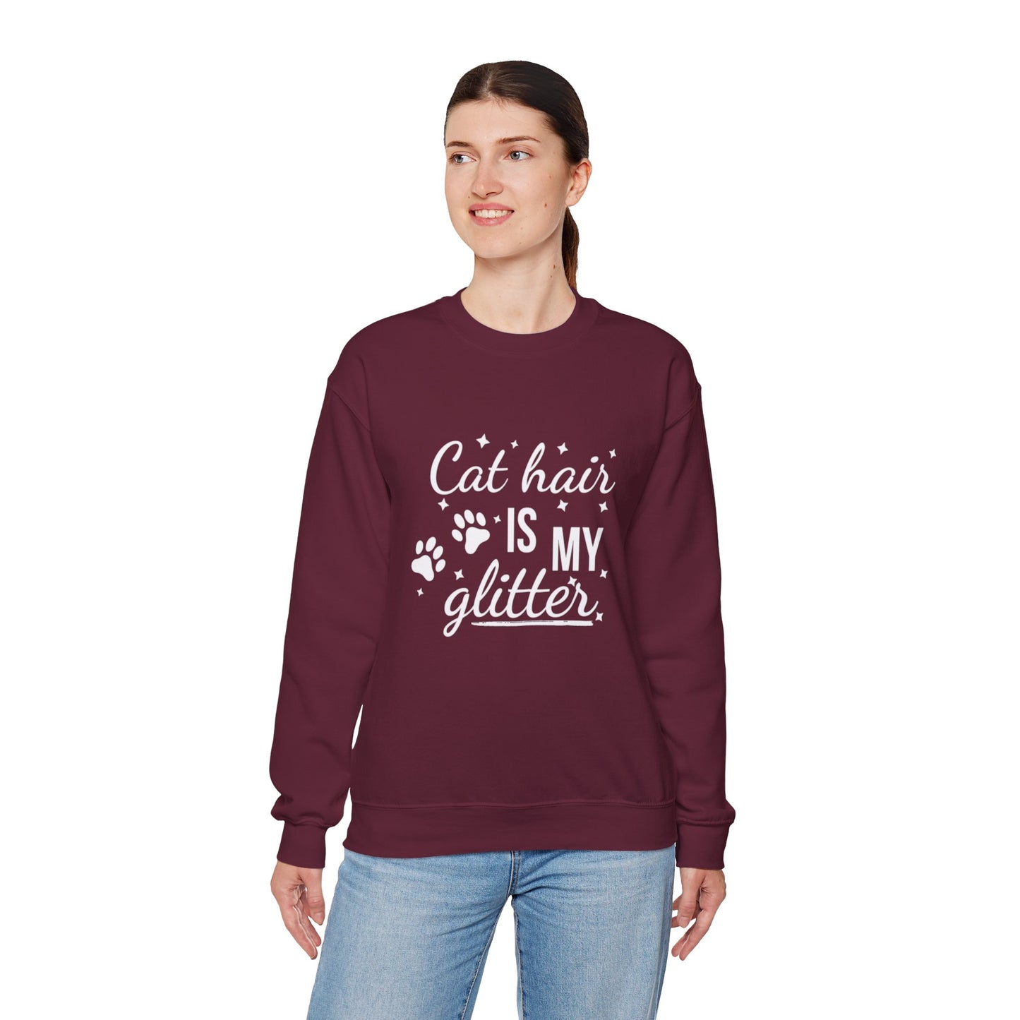 'Cat Hair is My Glitter' Sweatshirt - Durable Cat Lover Gift