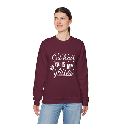 'Cat Hair is My Glitter' Sweatshirt - Durable Cat Lover Gift