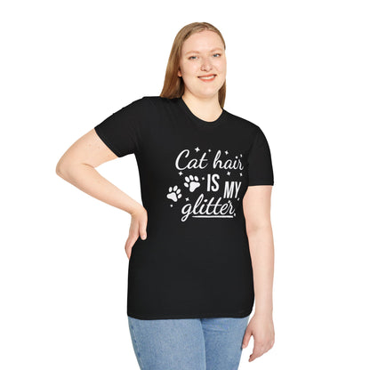 "Cat Hair Is My Glitter" Premium Tee | Ultra-Soft Unisex T-Shirt for Feline Fanatics | The Purr-fect Gift!