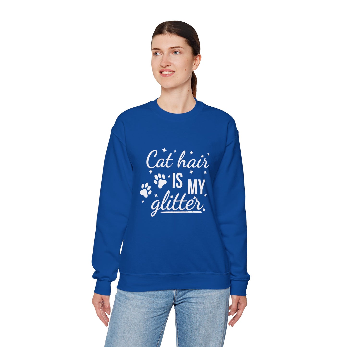 'Cat Hair is My Glitter' Sweatshirt - Durable Cat Lover Gift
