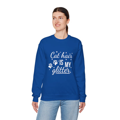 'Cat Hair is My Glitter' Sweatshirt - Durable Cat Lover Gift