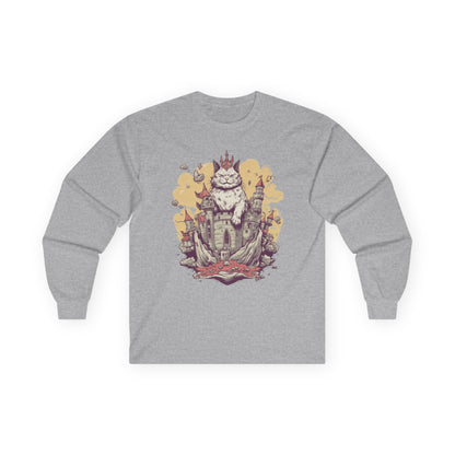Meowjestic Cat King Long Sleeve Tee 👑 - Purrfectly Regal & Hilarious 😹