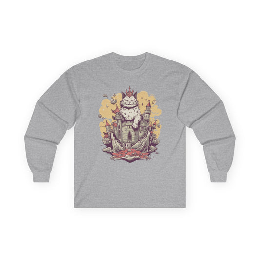Meowjestic Cat King Long Sleeve Tee 👑 - Purrfectly Regal & Hilarious 😹