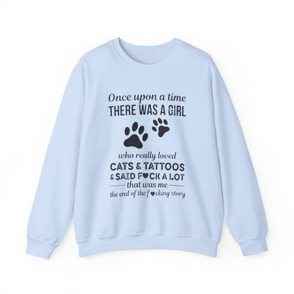 Cats, Tattoos & Cuss Words – Funny Cat Lover Sweatshirt