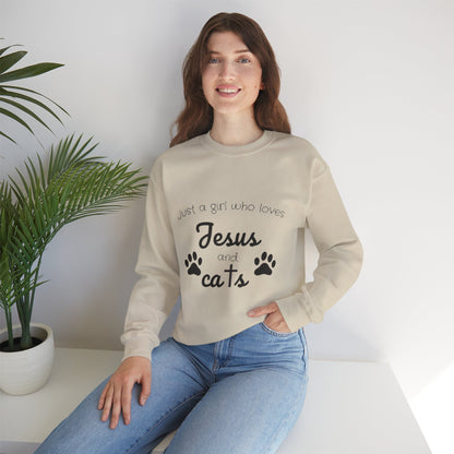 'Jesus & Cats' Sweatshirt | Christian Faith & Feline Lover Cozy Crewneck