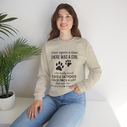 Cats, Tattoos & Cuss Words – Funny Cat Lover Sweatshirt