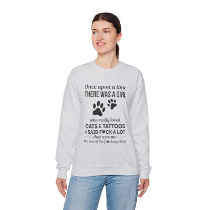Cats, Tattoos & Cuss Words – Funny Cat Lover Sweatshirt