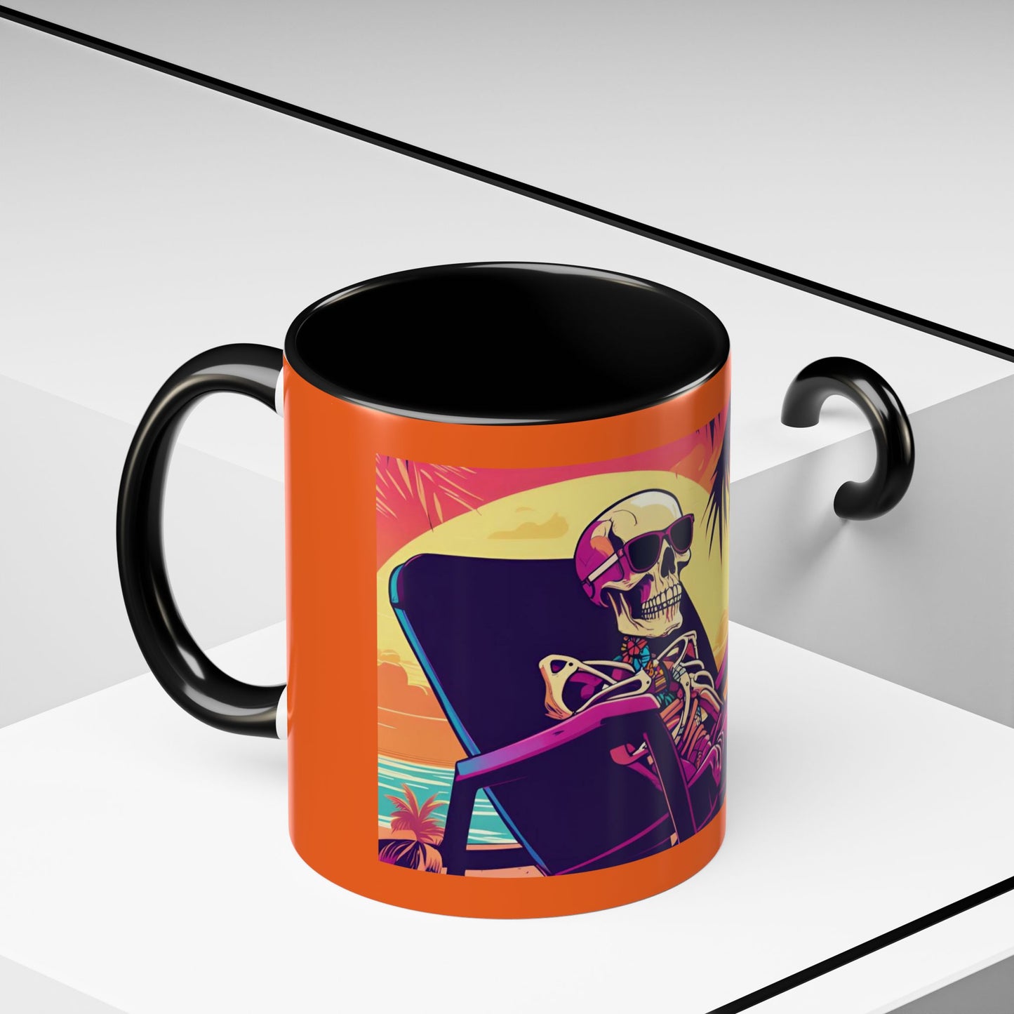 “Chill to the Bone” Sunset Skeleton Accent Coffee Mug