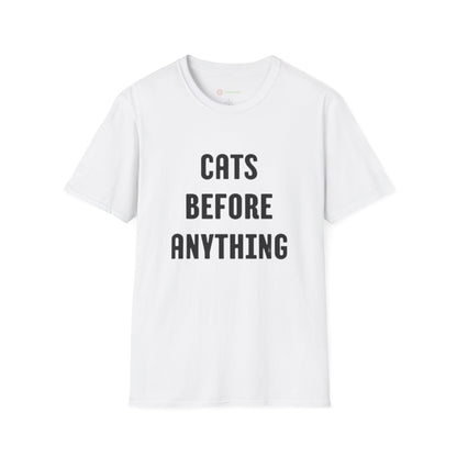 "Cats Before Anything" Premium Soft Tee | Funny Cat Shirt for Women & Men | Ultimate Cat Lover's Purr-fect Gift