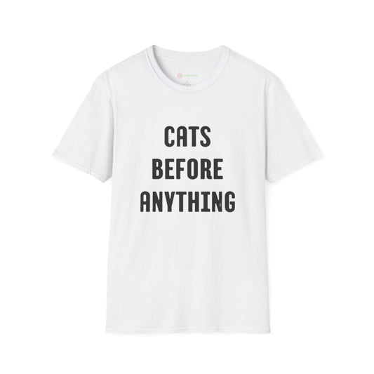 "Cats Before Anything" Premium Soft Tee | Funny Cat Shirt for Women & Men | Ultimate Cat Lover's Purr-fect Gift