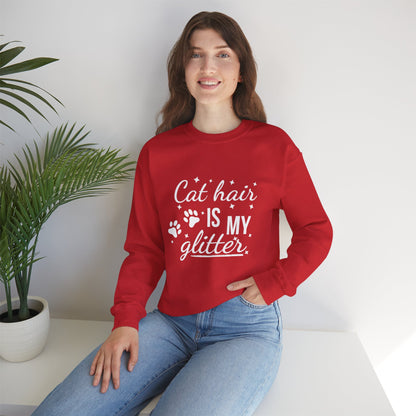 'Cat Hair is My Glitter' Sweatshirt - Durable Cat Lover Gift