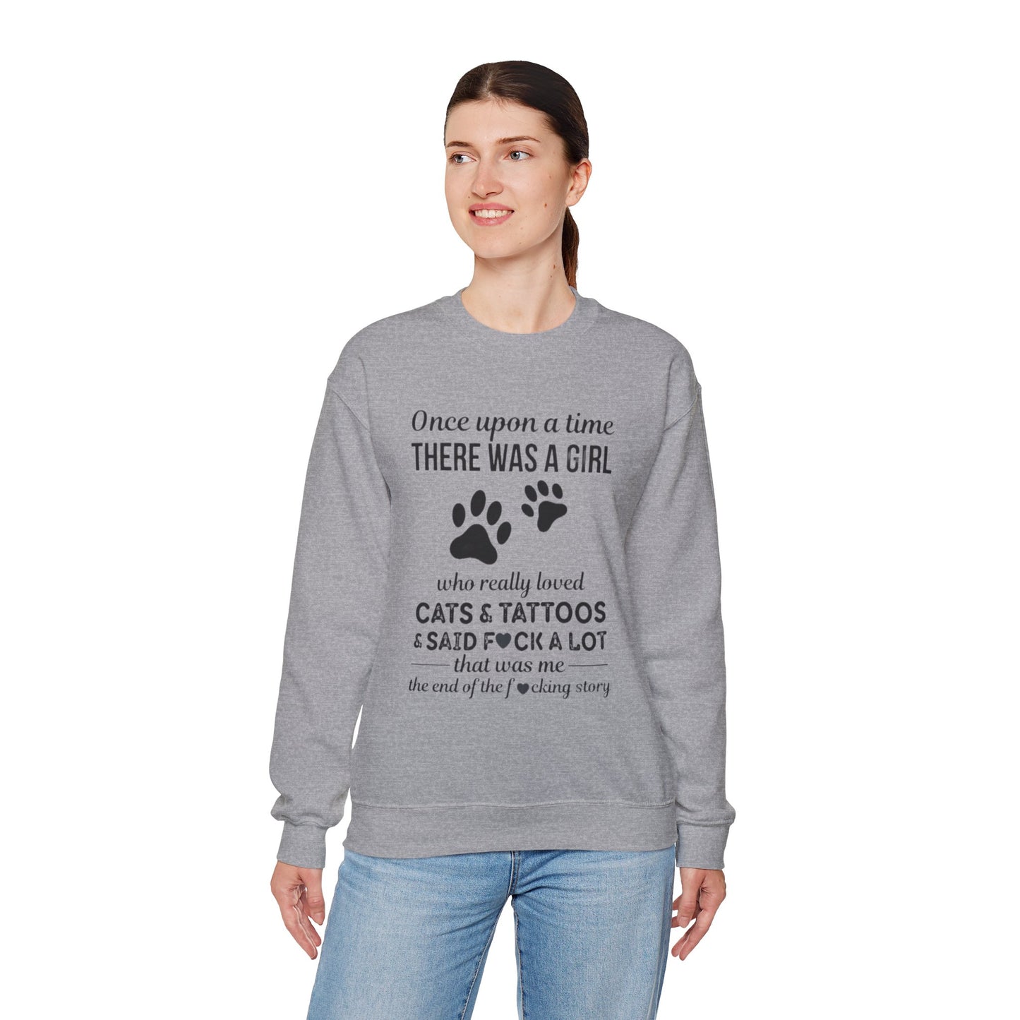 Cats, Tattoos & Cuss Words – Funny Cat Lover Sweatshirt