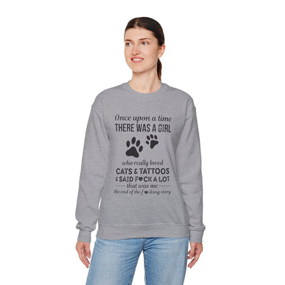 Cats, Tattoos & Cuss Words – Funny Cat Lover Sweatshirt