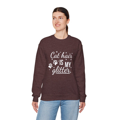 'Cat Hair is My Glitter' Sweatshirt - Durable Cat Lover Gift